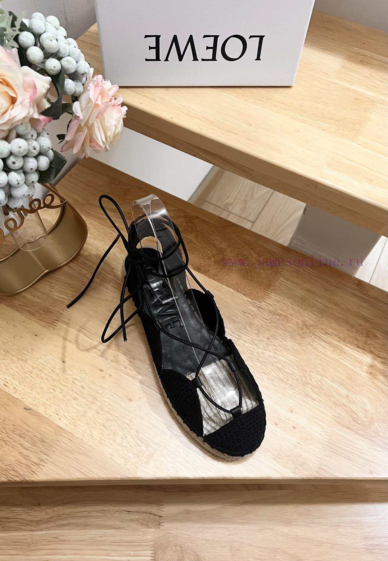 Brand LoeweLOEWE Fisherman's Shoes Women's Cow LeatherAnagram grass shoesColor Apricot Blackzj8zf1w8 - Image 5