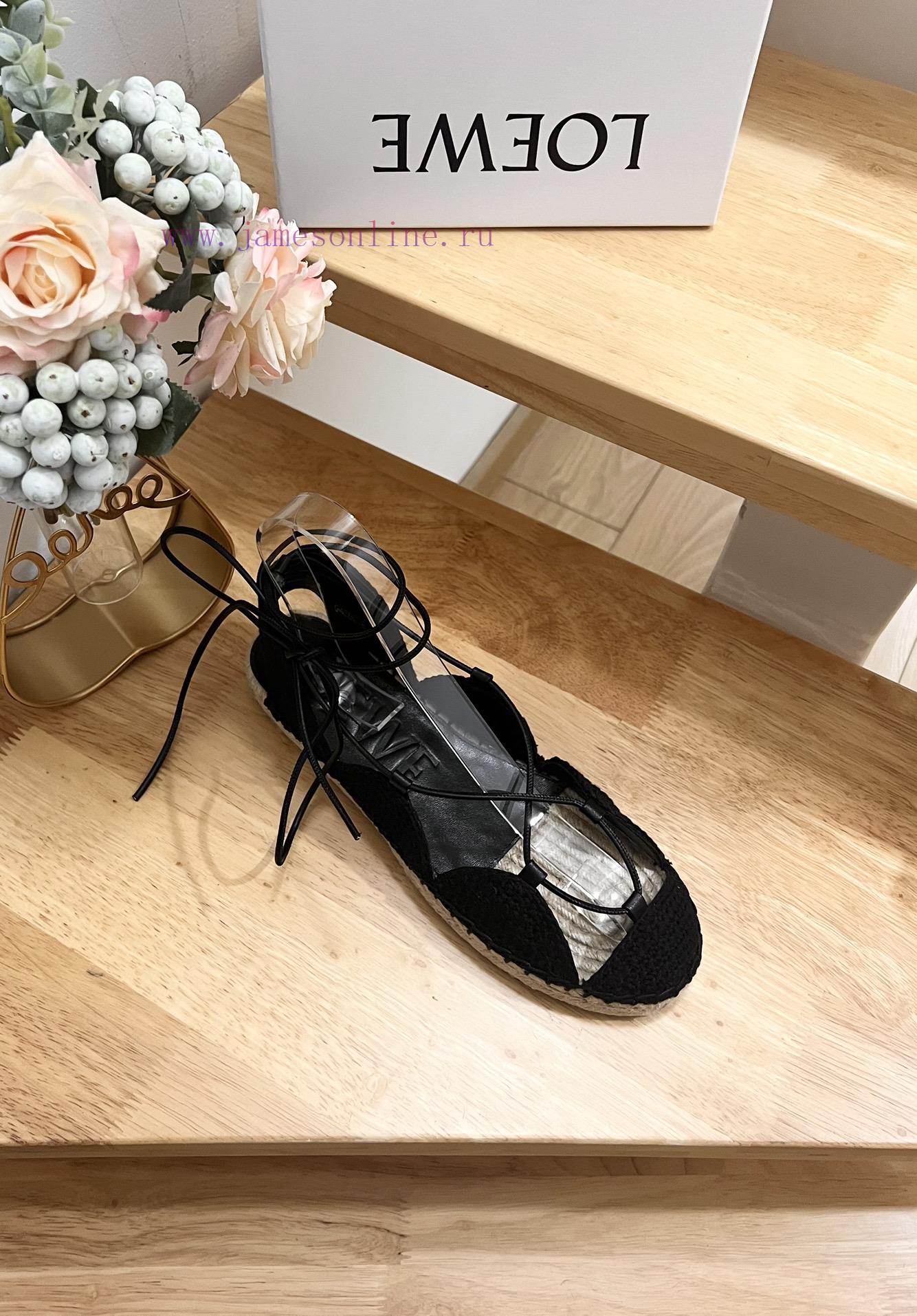 Brand LoeweLOEWE Fisherman's Shoes Women's Cow LeatherAnagram grass shoesColor Apricot Blackzj8zf1w8 - Image 6