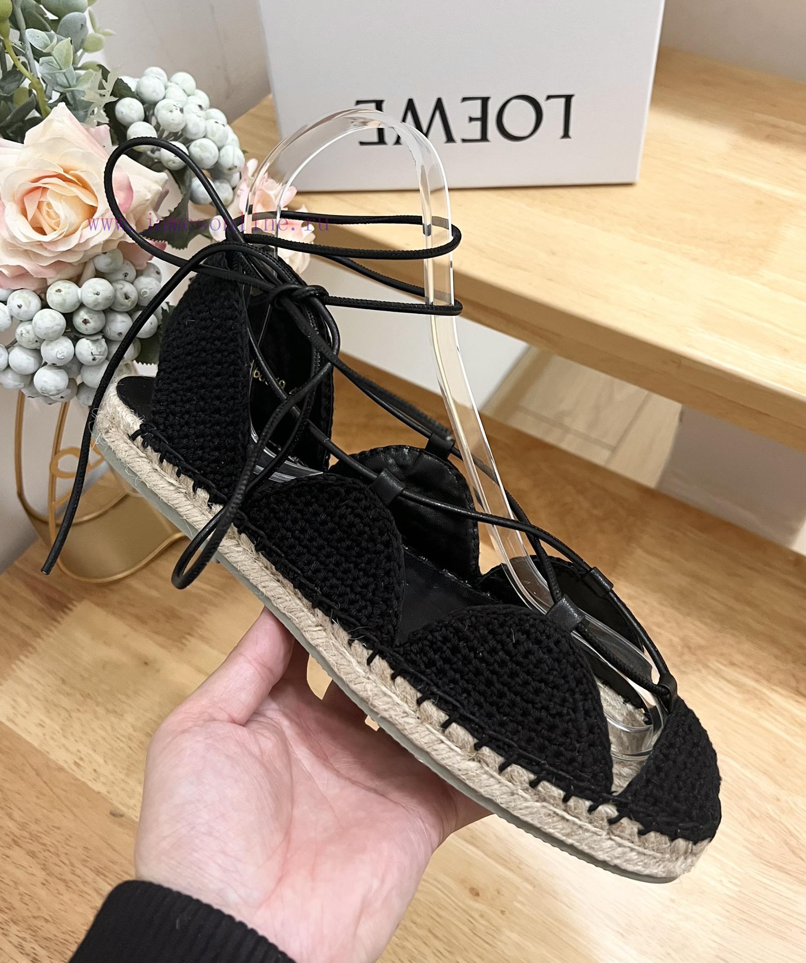 Brand LoeweLOEWE Fisherman's Shoes Women's Cow LeatherAnagram grass shoesColor Apricot Blackzj8zf1w8 - Image 7