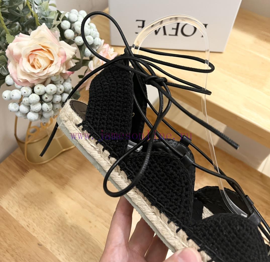Brand LoeweLOEWE Fisherman's Shoes Women's Cow LeatherAnagram grass shoesColor Apricot Blackzj8zf1w8 - Image 9