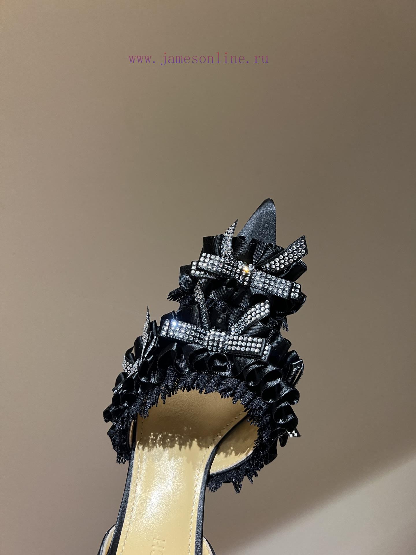 The most2024 early spring lace and crystal lace high-heeled sandalsExquisite princess shoes,x16pyr81 - Image 5