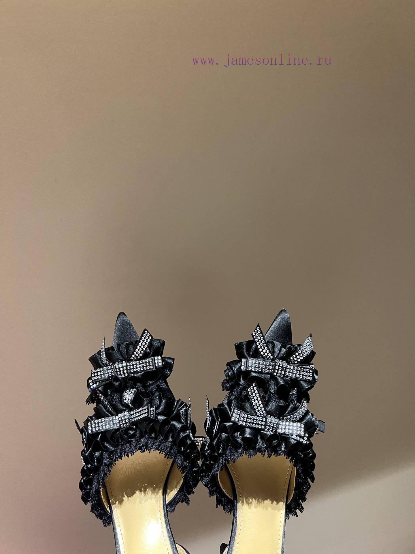The most2024 early spring lace and crystal lace high-heeled sandalsExquisite princess shoes,x16pyr81 - Image 6