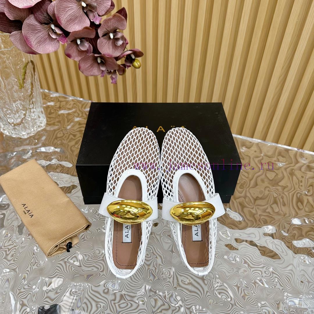 ALAIA | French high-end high-end high-end high-end brand mesh hollow ballet single shoe supef59xd07w - Image 9