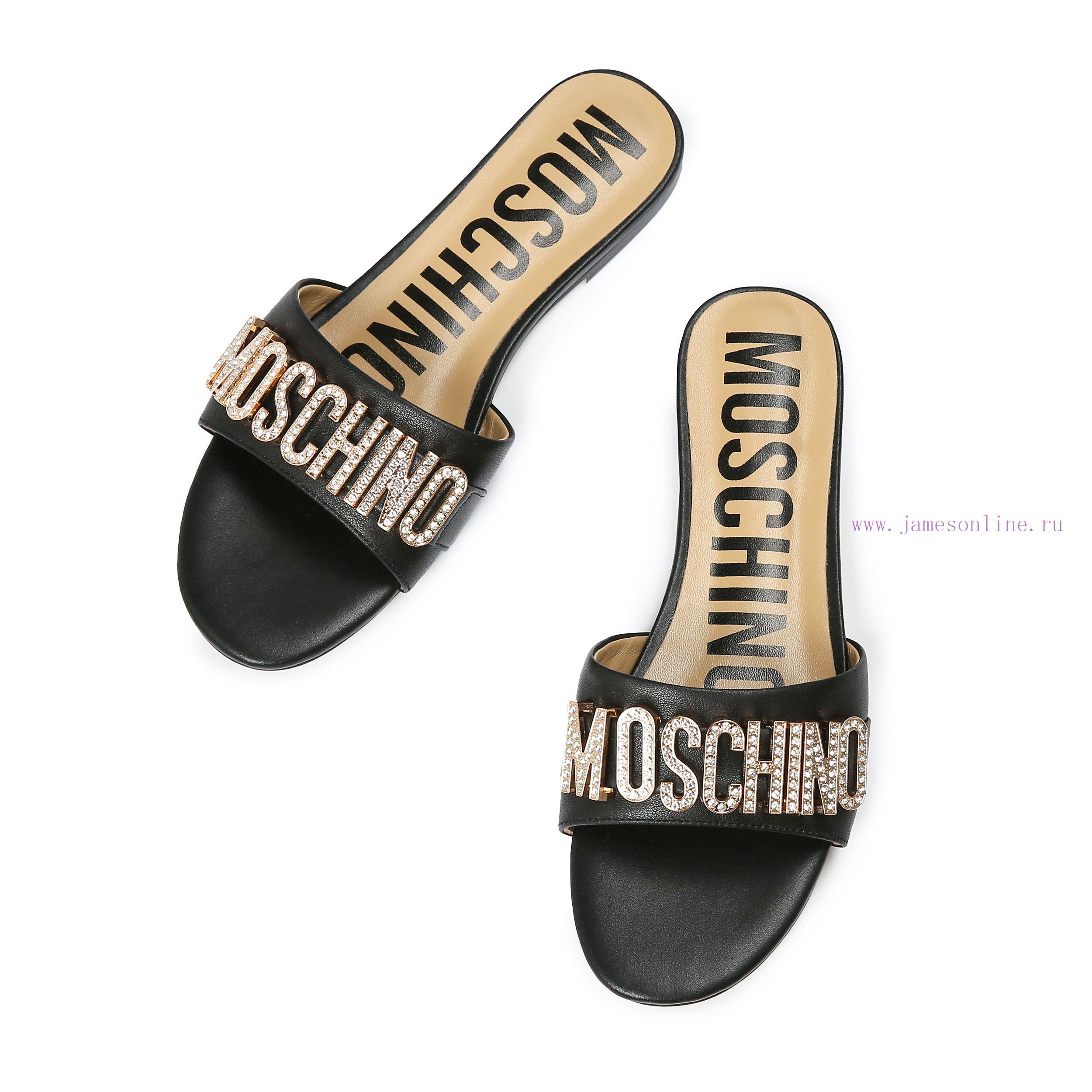 moto μποτες | 2-36B Moschino 2024 New Diamond Buckle Flat Bottomed Mop Made Of Cowhide Fabric Colors Blue Bro jmkszs1g | αθλητικα παπουτσια καβαλα - Image 6