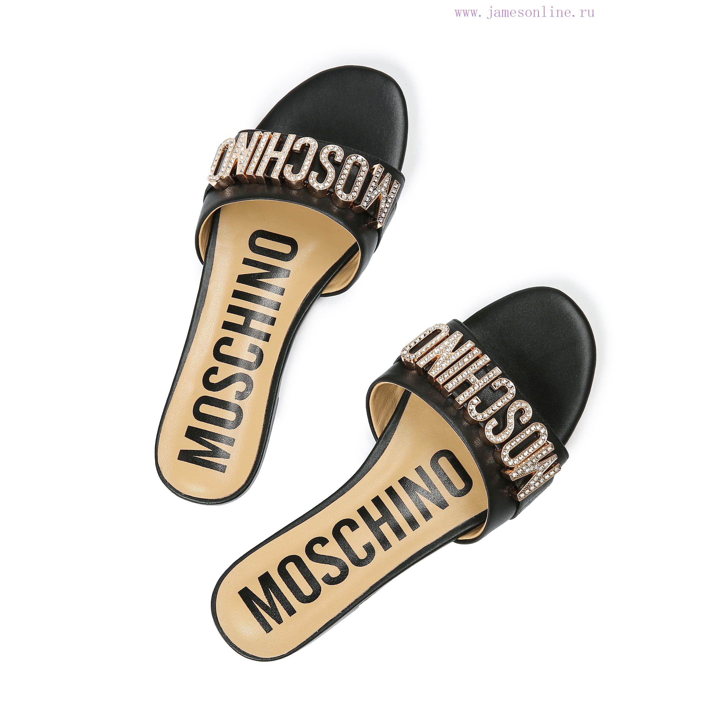 moto μποτες | 2-36B Moschino 2024 New Diamond Buckle Flat Bottomed Mop Made Of Cowhide Fabric Colors Blue Bro jmkszs1g | αθλητικα παπουτσια καβαλα - Image 8
