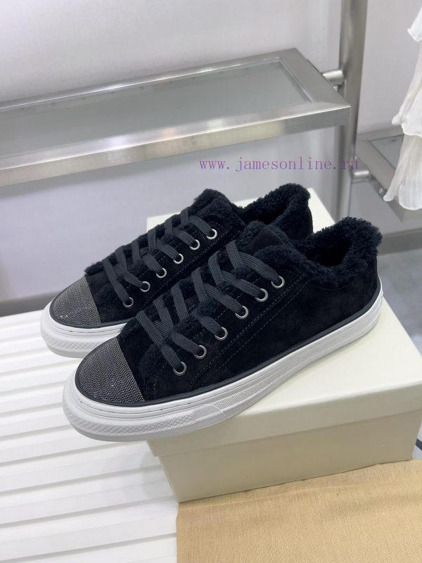 μποτακια μαυρα με εσωτερικο τακουνι | Winter New Item Flat Casual Shoes Lamb Wool Sports Shoes Brunello Cucinelli BC New Autumn And W koncgdlp | πεδιλα παιδικα 2019