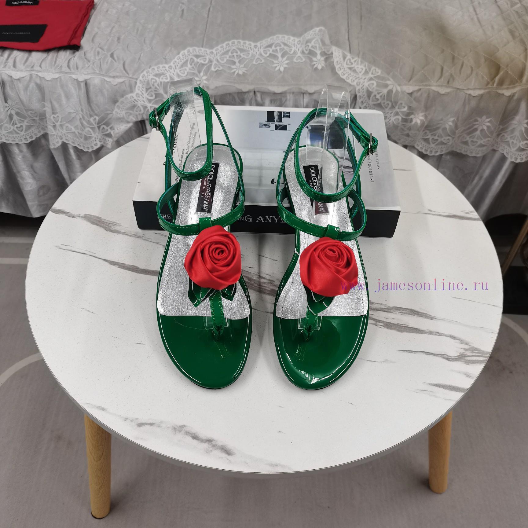 δισολα μποτακια | DG TopNew Flower Decorated Flat SandalsAAA Grade Italian Black Leather OutsolePerfect Attention 3wwexh91 | παπουτσια για barbie - Image 3
