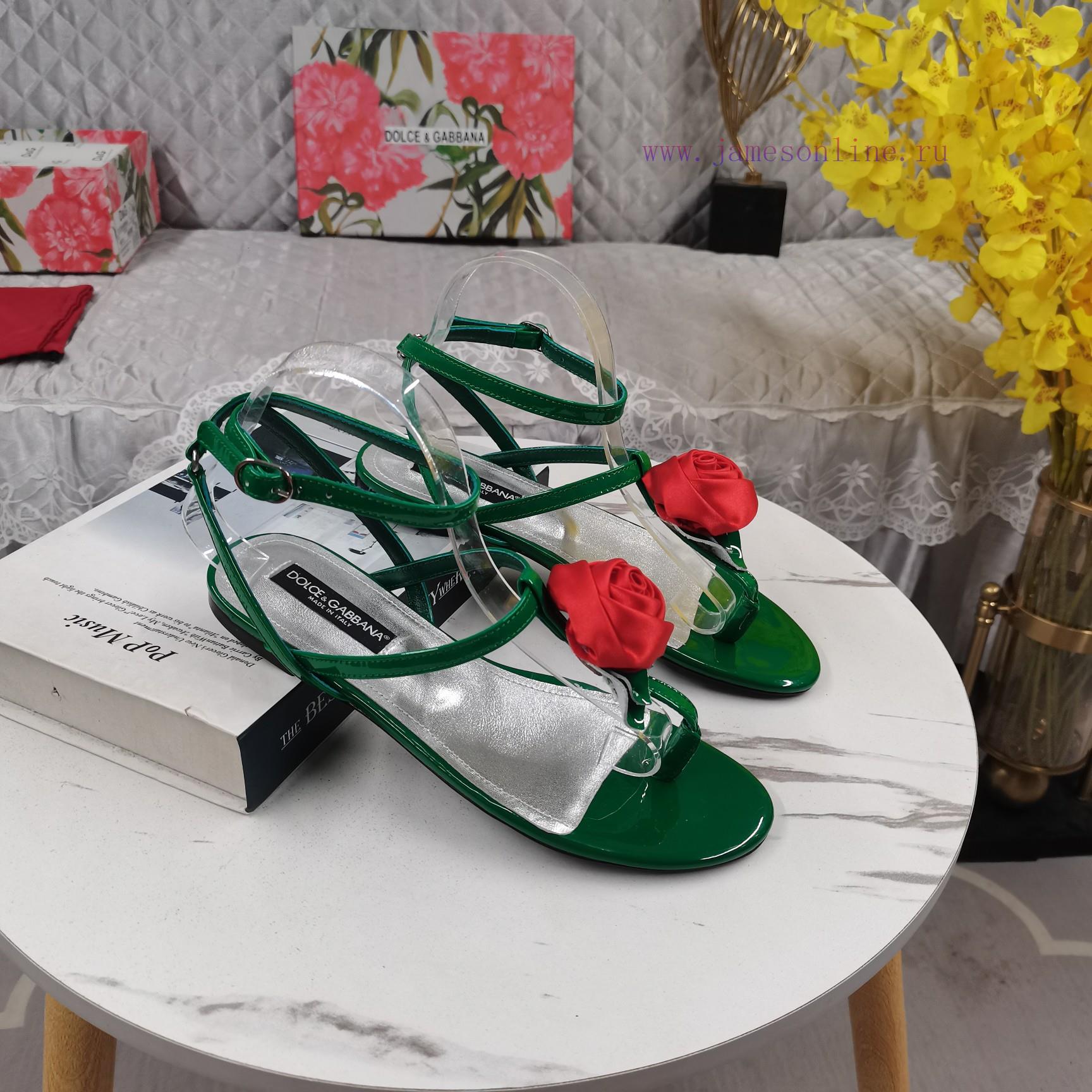 δισολα μποτακια | DG TopNew Flower Decorated Flat SandalsAAA Grade Italian Black Leather OutsolePerfect Attention 3wwexh91 | παπουτσια για barbie - Image 9