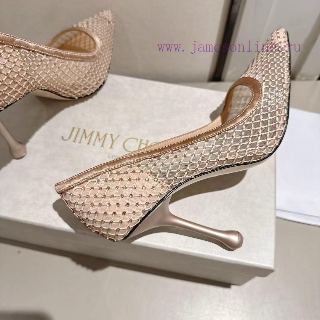 εισητηρεια φερυ μποτ απο πολωνια κιμολο | JIMMY CHOO2025 IXIA80 Crystal Mesh Satin High Heels Come With Classic High Heel Silhouette Pair mue7tmx3 | καφε μποτακι ορειβατικο γυναικειο - Image 9