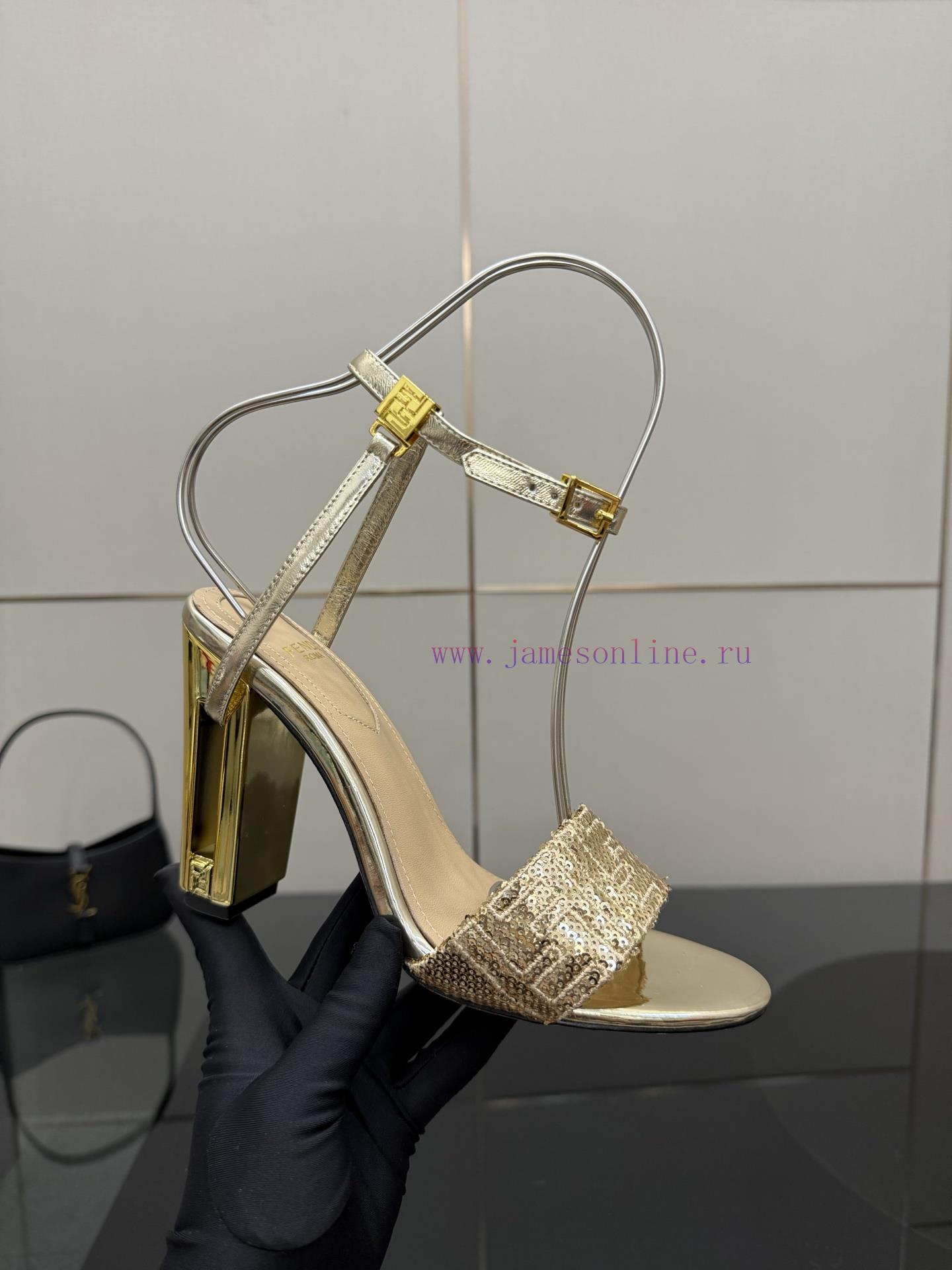 over knee μποτες | 𝙁𝙀𝙉𝘿𝙄 New Fendi Delfina FF Sequin Embroidery Strap High Heels SandalsDelfina Sequin Embroidery w9j1zd1u | μαυρα καλοκαιρινα παπουτσια - Image 8