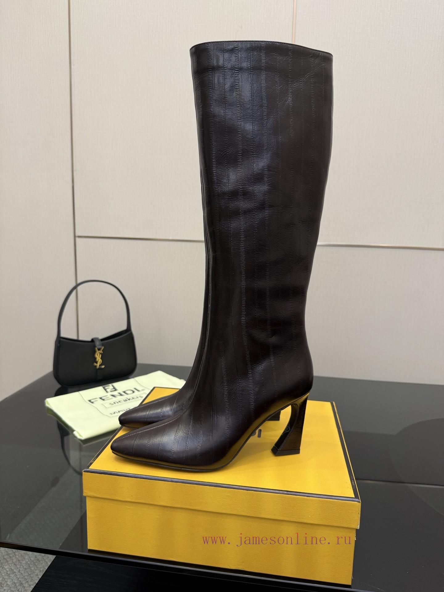 γυναικεια πεδιλα sonax microfiber navy | FENDI Arco Blind Eel Leather BootsThis Cylindrical Boot Features A Tapered Toe And High Heel De 4w5138o3 | 24 5 εκατοστα τι νουμερο παπουτσι - Image 3